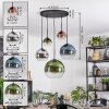 Koyoto Lampadario a sospensione, Lampada a sfera, Lampada a sospensione Blu, Cromo, Verde, Chiaro, Ramato, Grigio fumo, 5-Luci