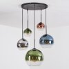 Koyoto Lampadario a sospensione, Lampada a sfera, Lampada a sospensione Blu, Cromo, Verde, Chiaro, Ramato, Grigio fumo, 5-Luci