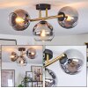 Koyoto Plafoniera, Lampada a sfera Oro, Nero, 3-Luci