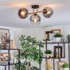 Koyoto Plafoniera, Lampada a sfera Oro, Nero, 3-Luci