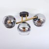 Koyoto Plafoniera, Lampada a sfera Oro, Nero, 3-Luci
