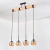 Koyoto Lampadario a sospensione, Lampada a sfera, Lampada a sospensione Écru, Nero, 4-Luci