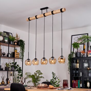 Ripoll Lampadario a sospensione, Lampada a sfera, Lampada a sospensione Écru, Nero, 5-Luci