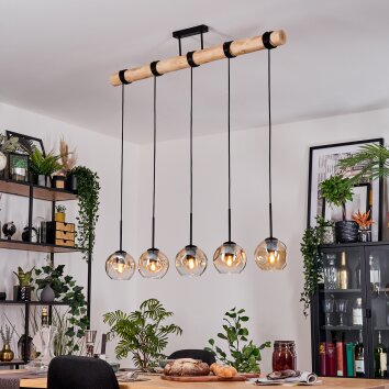 Ripoll Lampadario a sospensione, Lampada a sfera, Lampada a sospensione Écru, Nero, 5-Luci