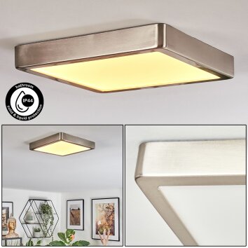 Finsrud Illuminazione bagno, Plafoniera, Panel LED Nichel opaco, 1-Luce
