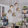 Koyoto Lampadario a sospensione, Lampada a sfera, Lampada a sospensione Oro, Nero, 5-Luci