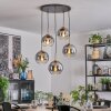 Koyoto Lampadario a sospensione, Lampada a sfera, Lampada a sospensione Oro, Nero, 5-Luci