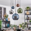 Koyoto Lampadario a sospensione, Lampada a sfera, Lampada a sospensione Blu, Cromo, Verde, Ramato, Grigio fumo, 5-Luci