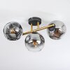 Ripoll Plafoniera, Lampada a sfera Oro, Nero, 3-Luci