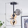 Chehalis Plafoniera, Lampada a sfera Ambrato, Chiaro, Grigio fumo, 4-Luci