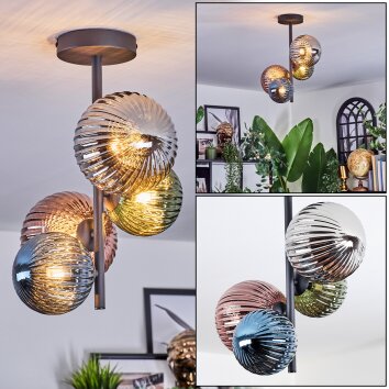 Chehalis Plafoniera, Lampada a sfera Blu, Verde, Ramato, Grigio fumo, 4-Luci Chehalis Plafoniera, Lampada a sfera Blu, Verde, Ramato, Grigio fumo, 4-Luci