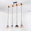 Koyoto Lampadario a sospensione, Lampada a sfera, Lampada a sospensione Écru, Nero, 4-Luci