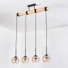 Koyoto Lampadario a sospensione, Lampada a sfera, Lampada a sospensione Écru, Nero, 4-Luci