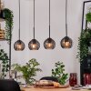 Koyoto Lampadario a sospensione, Lampada a sfera, Lampada a sospensione Écru, Nero, 4-Luci