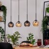 Koyoto Lampadario a sospensione, Lampada a sfera, Lampada a sospensione Écru, Nero, 4-Luci