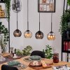 Koyoto Lampadario a sospensione, Lampada a sfera, Lampada a sospensione Écru, Nero, 4-Luci