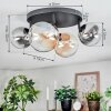 Chehalis Plafoniera, Lampada a sfera Ambrato, Chiaro, Grigio fumo, 4-Luci