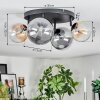 Chehalis Plafoniera, Lampada a sfera Ambrato, Chiaro, Grigio fumo, 4-Luci