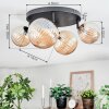 Chehalis Plafoniera, Lampada a sfera Ambrato, 4-Luci