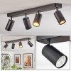 Foren Plafoniera, Faretto da soffitto LED Nero, 4-Luci, Cambia colore