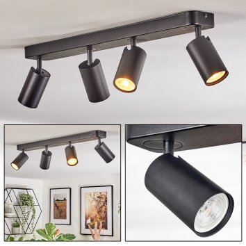 Foren Plafoniera, Faretto da soffitto LED Nero, 4-Luci, Cambia colore Foren Plafoniera, Faretto da soffitto LED Nero, 4-Luci, Cambia colore