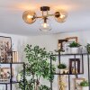 Koyoto Plafoniera, Lampada a sfera Oro, Nero, 3-Luci