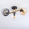 Koyoto Plafoniera, Lampada a sfera Oro, Nero, 3-Luci