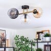Koyoto Plafoniera, Lampada a sfera Oro, Nero, 3-Luci