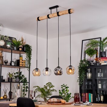 Ripoll Lampadario a sospensione, Lampada a sfera, Lampada a sospensione Écru, Nero, 4-Luci
