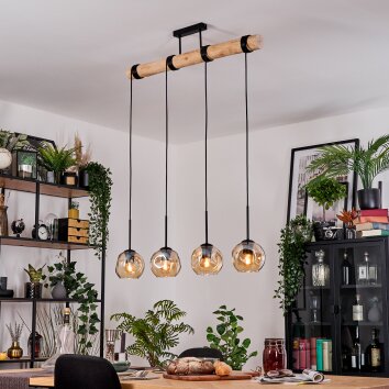 Ripoll Lampadario a sospensione, Lampada a sfera, Lampada a sospensione Écru, Nero, 4-Luci