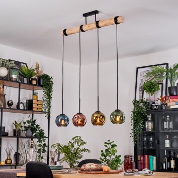 Ripoll Lampadario a sospensione, Lampada a sfera, Lampada a sospensione Écru, Nero, 4-Luci