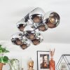 Koyoto Plafoniera, Lampada a sfera Cromo, Grigio fumo, 10-Luci