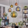 Koyoto Lampadario a sospensione, Lampada a sfera, Lampada a sospensione Oro, Nero, 5-Luci