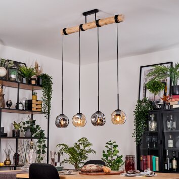 Ripoll Lampadario a sospensione, Lampada a sfera, Lampada a sospensione Écru, Nero, 4-Luci