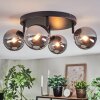 Chehalis Plafoniera, Lampada a sfera Cromo, Grigio fumo, 4-Luci