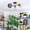 Koyoto Plafoniera, Lampada a sfera Oro, Nero, 3-Luci
