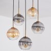 Koyoto Lampadario a sospensione, Lampada a sfera, Lampada a sospensione Oro, Nero, 5-Luci