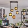 Koyoto Lampadario a sospensione, Lampada a sfera, Lampada a sospensione Oro, Nero, 5-Luci
