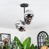 Chehalis Plafoniera, Lampada a sfera Cromo, Chiaro, Grigio fumo, 4-Luci