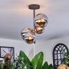 Chehalis Plafoniera, Lampada a sfera Cromo, Chiaro, Grigio fumo, 4-Luci