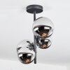 Chehalis Plafoniera, Lampada a sfera Cromo, Chiaro, Grigio fumo, 4-Luci