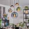 Koyoto Lampadario a sospensione, Lampada a sfera, Lampada a sospensione Oro, Nero, 5-Luci