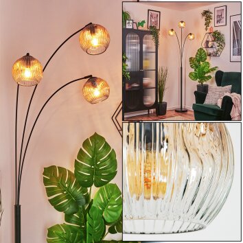 Ripoll Lampada a sfera, Lampada da terra Ambrato, Chiaro, 3-Luci