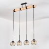Koyoto Lampadario a sospensione, Lampada a sfera, Lampada a sospensione Écru, Nero, 4-Luci