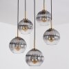 Koyoto Lampadario a sospensione, Lampada a sfera, Lampada a sospensione Oro, Nero, 5-Luci
