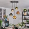 Koyoto Lampadario a sospensione, Lampada a sfera, Lampada a sospensione Oro, Nero, 5-Luci