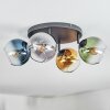 Koyoto Plafoniera, Lampada a sfera Blu, Oro, Verde, Chiaro, Grigio fumo, 4-Luci