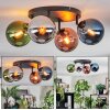 Gastor Plafoniera, Lampada a sfera Blu, Cromo, Verde, Ramato, Grigio fumo, 4-Luci