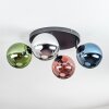 Gastor Plafoniera, Lampada a sfera Blu, Cromo, Verde, Ramato, Grigio fumo, 4-Luci