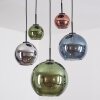 Koyoto Lampadario a sospensione, Lampada a sfera, Lampada a sospensione Blu, Cromo, Verde, Ramato, Grigio fumo, 5-Luci